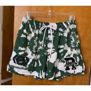 Ryoko Rain Green Tie Dye Mesh Shorts Butterflies Varsity Excel Football Size M